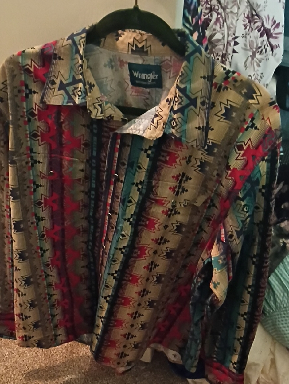 Wrangler Multicolor Aztec-Pattern Lightweight Shirt Jacket